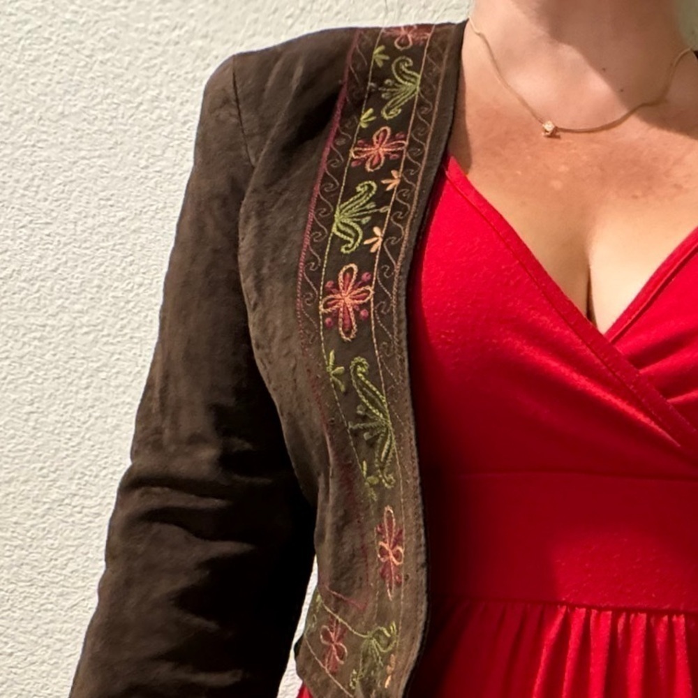 Double D Ranch Wear suede embroidered Peruvian Jacket limited edition RARE - Picture 10 of 14